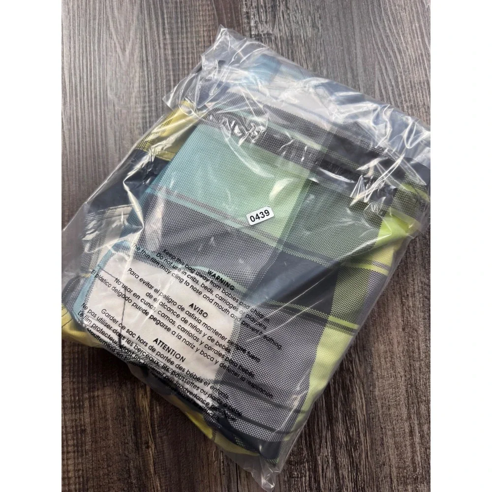 ONeill Superfreak Mens Plaid Board Shorts Blue Yellow Green Size 34 11106412